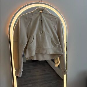 lululemon Cream Cropped Half-Zip Hoodie